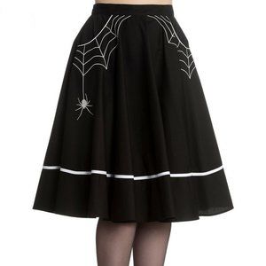 Hell Bunny Miss Muffet Spider Halloween Skirt NWT